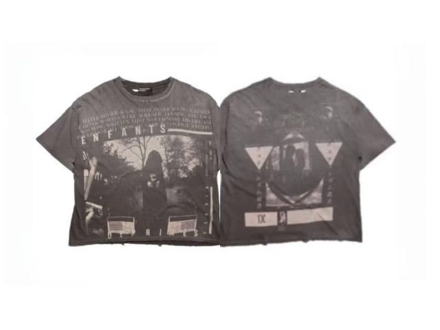 ERD Enfants Riches Déprimés Charlie Vintage Washed Black Graphic Tee Double Sided Print Distressed T-Shirt