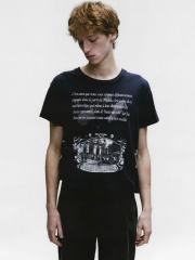 ERD Enfants Riches Déprimés French Vintage Town Print Washed Black Distressed T-Shirt