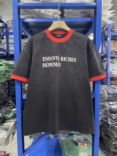 ERD Enfants Riches Déprimés Red Ringer Contrast Letter Logo Vintage Washed Tee