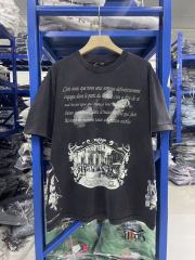 ERD Enfants Riches Déprimés French Vintage Town Print Washed Black Distressed T-Shirt