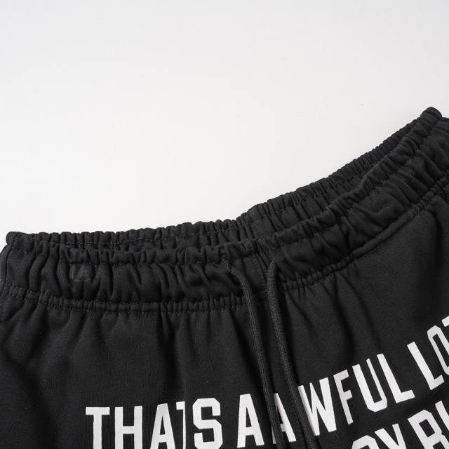 Front Horizontal Text Back Vertical Big Letter Sweat Shorts 2 colors 29356463