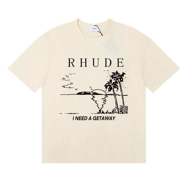 Island Coconut Tree Contrasting Color slogan printed Tee 3 colors 29355939
