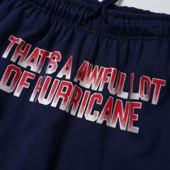 Front Gradient Red Letter Print Elastic Drawstring Loose Cotton Sweat Shorts 29356452