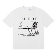 Island Coconut Tree Contrasting Color slogan printed Tee 3 colors 29355939