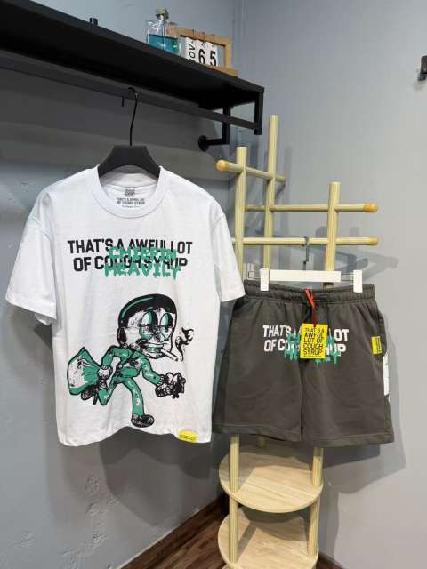 Anime Character Letter Print T-Shirt & Shorts Casual Streetwear Set 21 colors 29288563