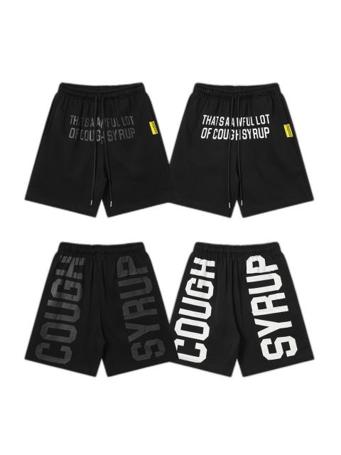 Front Horizontal Text Back Vertical Big Letter Sweat Shorts 2 colors 29356463