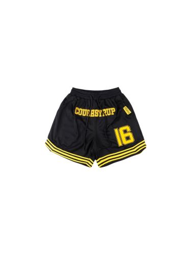 Vintage Athletic Front Letter Number Back Vertical Split Letter Oversized Mesh Basketball Shorts 29356465