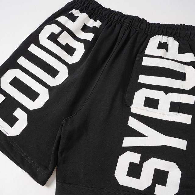 Front Horizontal Text Back Vertical Big Letter Sweat Shorts 2 colors 29356463