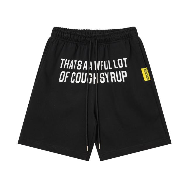 Front Horizontal Text Back Vertical Big Letter Sweat Shorts 2 colors 29356463
