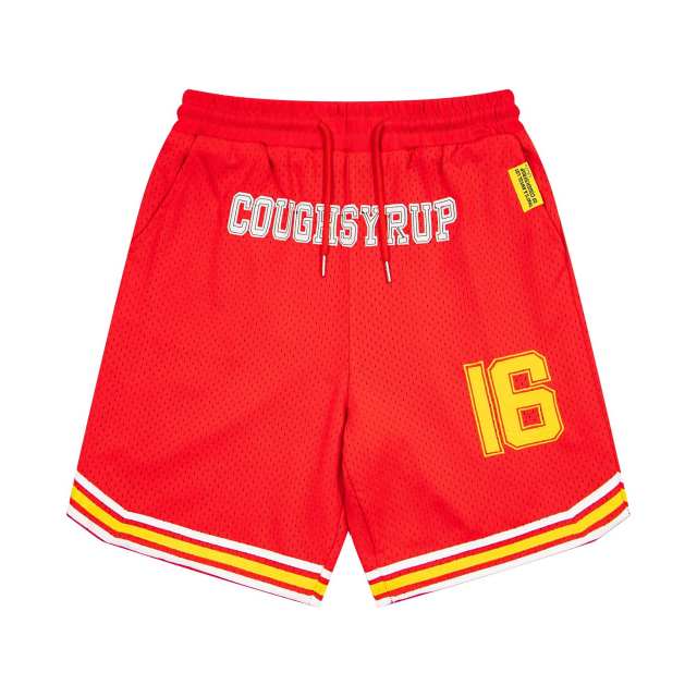 Letter Number 16 Side Vertical Split Dual Sided Graphic Striped Hem Loose Athletic Mesh Shorts Print Shorts 4 colors 29355952