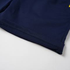 Front Gradient Red Letter Print Elastic Drawstring Loose Cotton Sweat Shorts 29356452