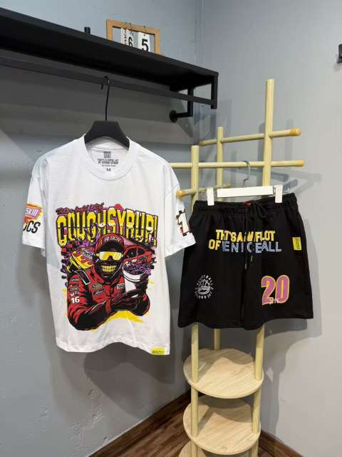 Anime Character Letter Print T-Shirt & Shorts Casual Streetwear Set 21 colors 29288563