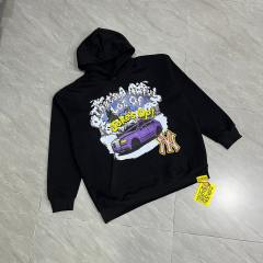Drip Graffiti Font Slogan Purple Wagon Statue Liberty Ny Skyline Pink Yellow Ny Logo Print Fleece Hoodie 29355895