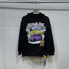 Drip Graffiti Font Slogan Purple Wagon Statue Liberty Ny Skyline Pink Yellow Ny Logo Print Fleece Hoodie 29355895