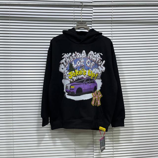 Drip Graffiti Font Slogan Purple Wagon Statue Liberty Ny Skyline Pink Yellow Ny Logo Print Fleece Hoodie 29355895