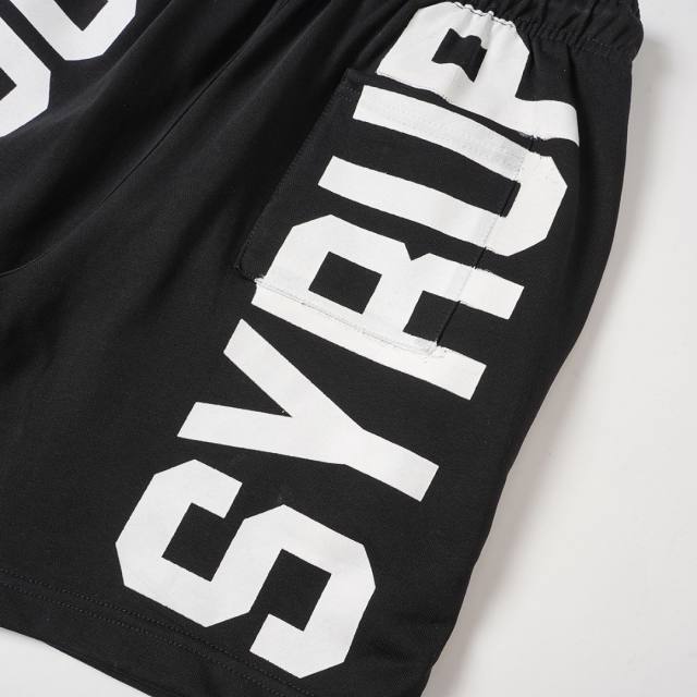 Front Horizontal Text Back Vertical Big Letter Sweat Shorts 2 colors 29356463