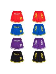 Letter Number 16 Side Vertical Split Dual Sided Graphic Striped Hem Loose Athletic Mesh Shorts Print Shorts 4 colors 29355952