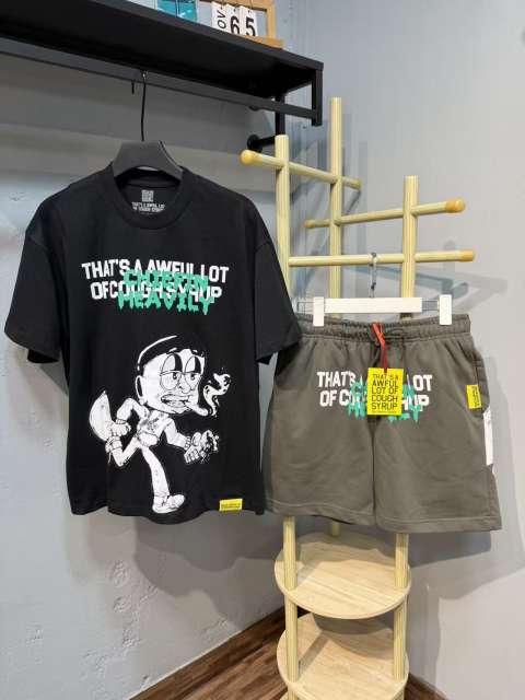 Anime Character Letter Print T-Shirt & Shorts Casual Streetwear Set 21 colors 29288563
