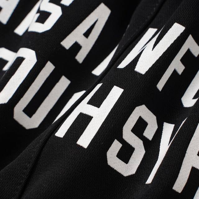 Front Horizontal Text Back Vertical Big Letter Sweat Shorts 2 colors 29356463