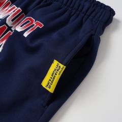 Front Gradient Red Letter Print Elastic Drawstring Loose Cotton Sweat Shorts 29356452