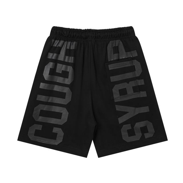 Front Horizontal Text Back Vertical Big Letter Sweat Shorts 2 colors 29356463
