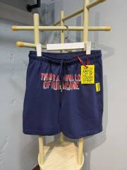 Front Gradient Red Letter Print Elastic Drawstring Loose Cotton Sweat Shorts 29356452