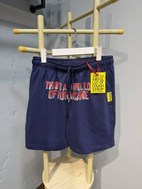 Front Gradient Red Letter Print Elastic Drawstring Loose Cotton Sweat Shorts 29356452