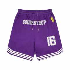 Letter Number 16 Side Vertical Split Dual Sided Graphic Striped Hem Loose Athletic Mesh Shorts Print Shorts 4 colors 29355952