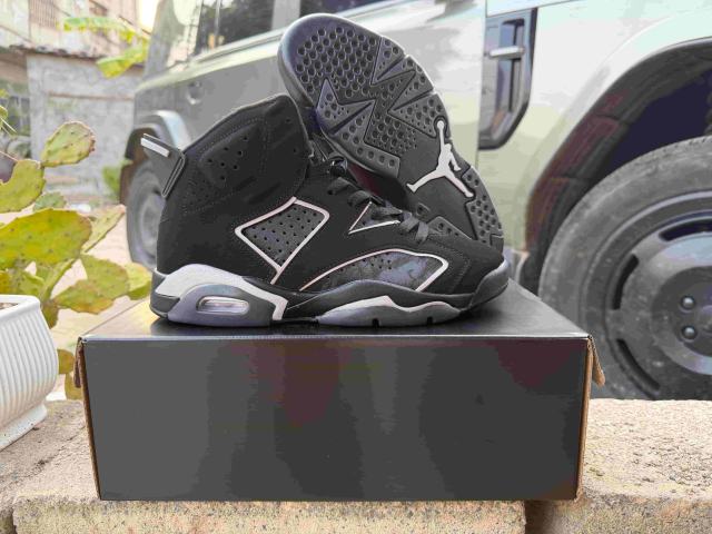 Copy [plus-size shoes] Air Jordαn 6's Air Cushion Shock Absorbing Black Grey Outline High Top Basketball Sneakers 29322801