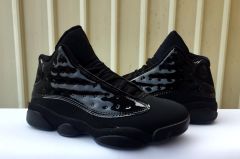 [plus-size shoes] Air @j13 Cap and Gown Black Cat Patent Leather Black GS Cushioned Support High-Top Basketball Shoes 29324249
