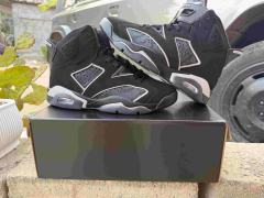 Copy [plus-size shoes] Air Jordαn 6's Air Cushion Shock Absorbing Black Grey Outline High Top Basketball Sneakers 29322801