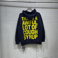 Bright Yellow Bold Block Letter Slogan Back Vertical Stacked Oversized Yellow Text Print Fleece Hoodie 29355901
