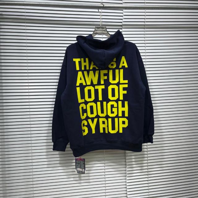 Bright Yellow Bold Block Letter Slogan Back Vertical Stacked Oversized Yellow Text Print Fleece Hoodie 29355901