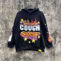 Purple Liquid Foam Cup Yellow Star Border Red Flame Bottom Splash Graffiti Dual Full Sleeve Syrup Cup Fire Star Print Fleece Hoodie 29355862