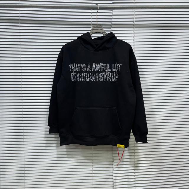 Worn Out White Slogan Print Back Vertical Smoke Distorted Letter Dual Side All Over Print Fleece Hoodie 29355897