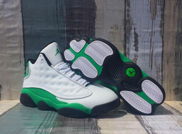 [plus-size shoes] Air Jordαn 13 Lucky Green GS Cushioned White and Green High-Top Vintage Basketball Shoes 29324231