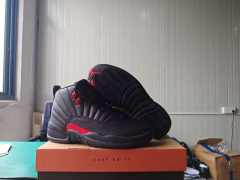 [plus-size shoes] Air Jordαn 12 Retro Bred Black Red Pebbled Leather Shock Absorbing High Top Basketball Shoes 29284147