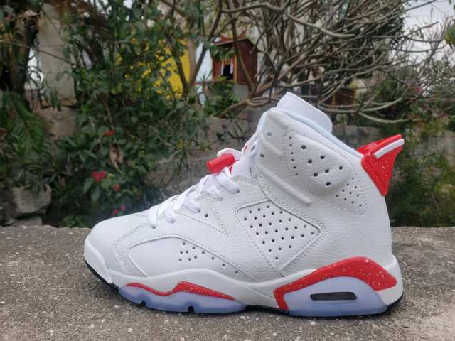 [plus-size shoes] Air Jordαn 6's Red Oreo Retro Air Cushion White Red Speckled Crystal Outsole High Top Basketball Sneakers 29322809