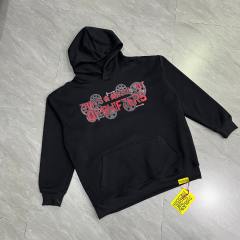 Red Rust Mechanic Gear Overlay Text Slogan Back Vertical Stacked Metal Bolt Letter Print Fleece Hoodie 29355902