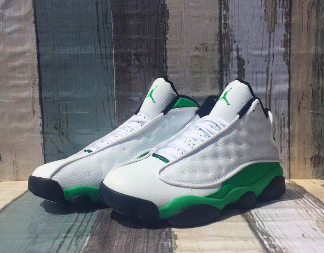 [plus-size shoes] Air Jordαn 13 Lucky Green GS Cushioned White and Green High-Top Vintage Basketball Shoes 29324231
