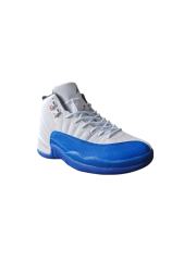 [plus-size shoes] Air Jordαn 12 Retro White Royal Blue Stingray Leather Shock Absorbing High Top Basketball Shoes 29284158