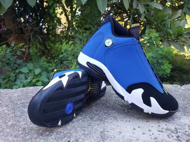 [plus-size shoes] Air Jordαn 14 Retro Low Laney Anti-slip Lightweight Men's Black and Blue Vintage Basketball Shoes 29323012