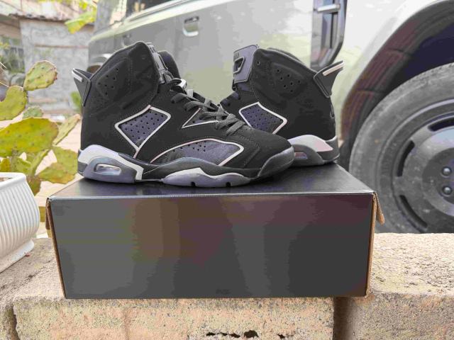 Copy [plus-size shoes] Air Jordαn 6's Air Cushion Shock Absorbing Black Grey Outline High Top Basketball Sneakers 29322801