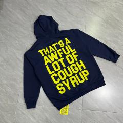 Bright Yellow Bold Block Letter Slogan Back Vertical Stacked Oversized Yellow Text Print Fleece Hoodie 29355901