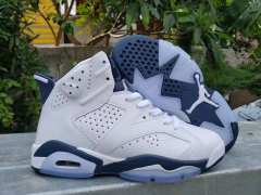 [plus-size shoes] Air Jordαn 6's Jmidnight navy Retro Air Cushion White Navy Blue Crystal Clear Outsole High Top Basketball Sneakers 29322817