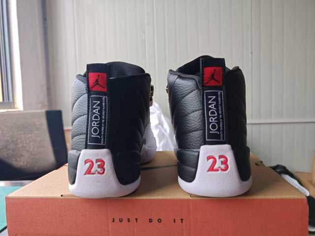 [plus-size shoes] Air Jordαn 12  Retro Playoffs Black White Pebbled Leather Metal Lace Buckle Shock Absorbing High Top Basketball Shoes 29284076