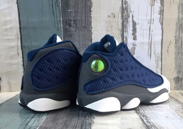 [plus-size shoes] Air Jordαn 13 Retro  Flint Grey  Navy Blue Unisex GS Cushioned High-Top Basketball Shoes 29324246
