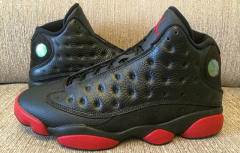[plus-size shoes] Air @j13 Men's Retro Dirty Bred Black Red High Top Cushioned Support Basketball Sneakers 29284018