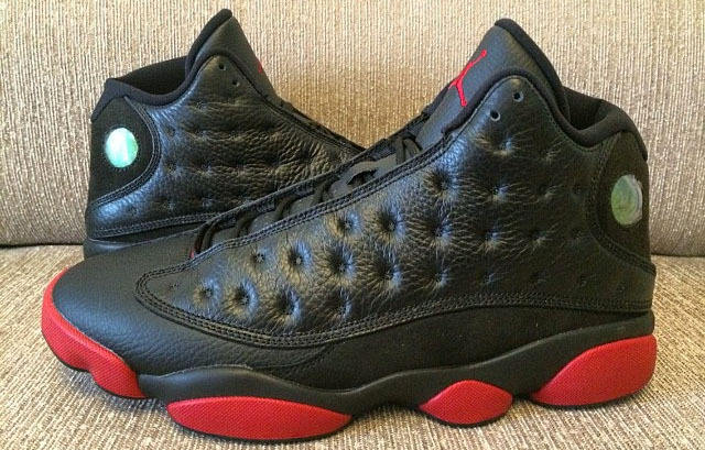 [plus-size shoes] Air @j13 Men's Retro Dirty Bred Black Red High Top Cushioned Support Basketball Sneakers 29284018