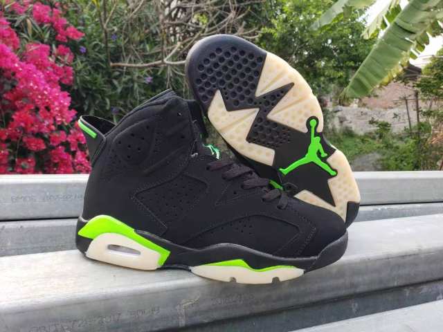 [plus-size shoes] Air Jordαn 6's Electric Green Air Cushion Shock Absorbing Black Volt Green Glow In The Dark Outsole High Top Basketball Sneakers 29322848